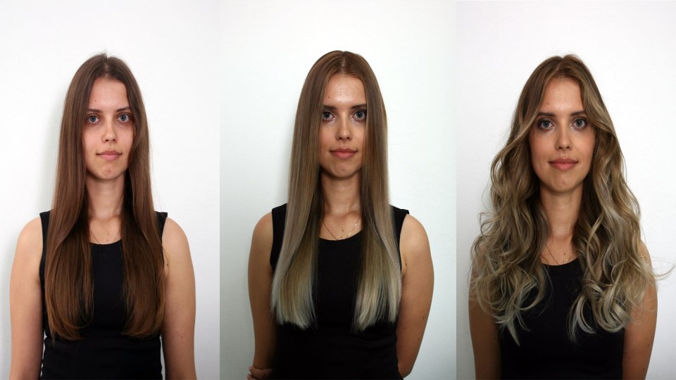 Шатуш до и после на длинные волосы