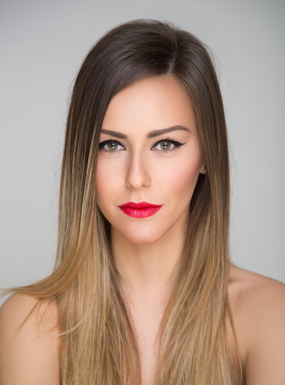 Челка до и после