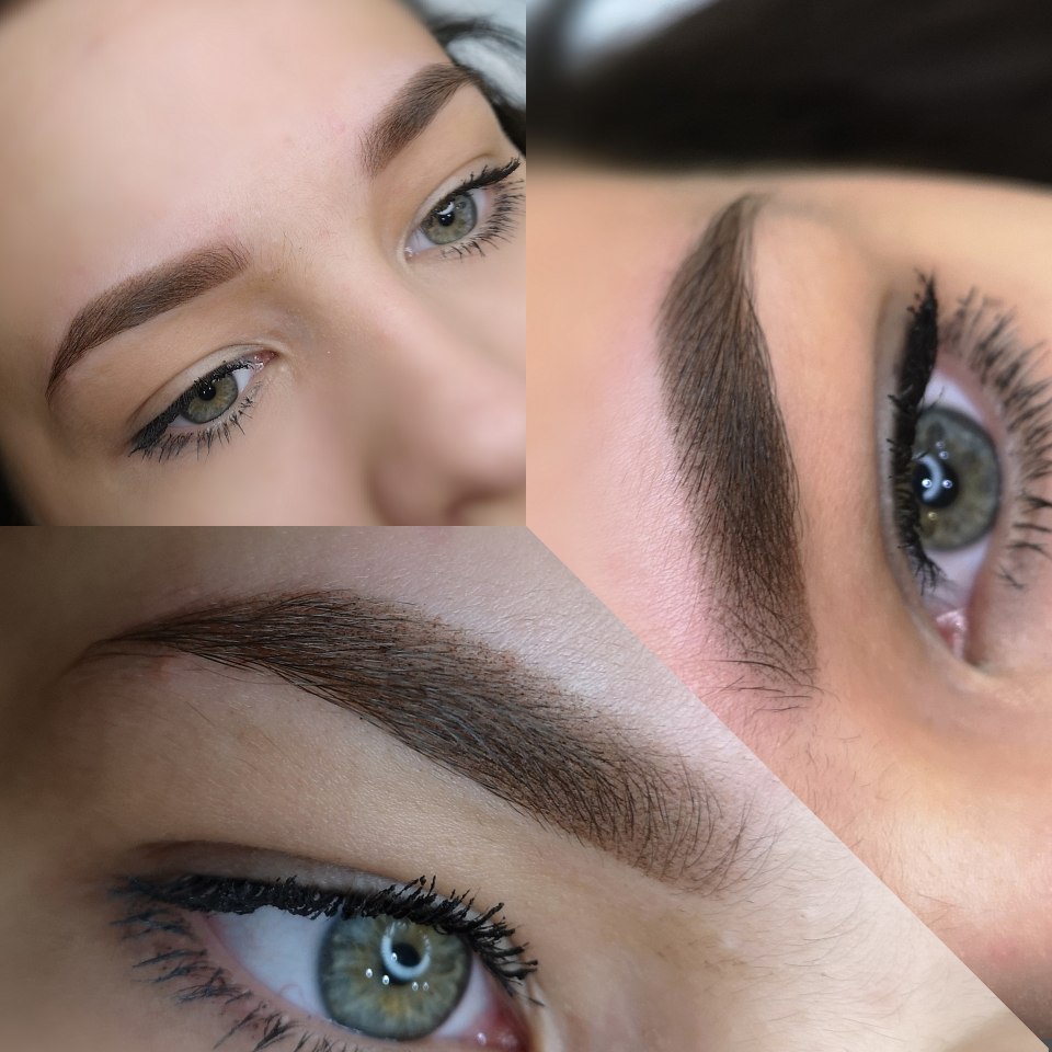 Напыление бровей