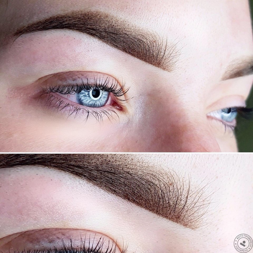 Пудровые брови