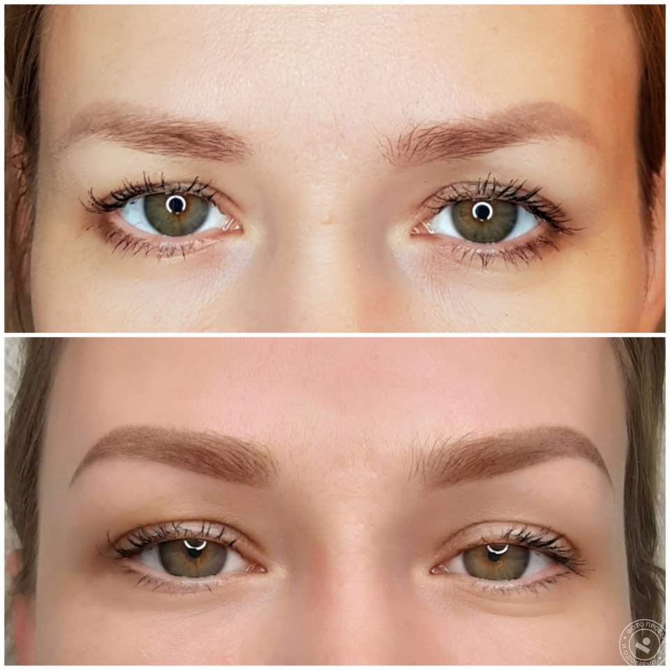 Перманентный макияж бровей для нависшего века