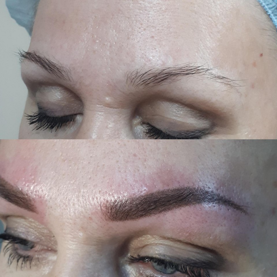 Пылевое напыление бровей