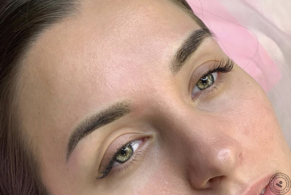 Перманентный макияж бровей пудровое напыление