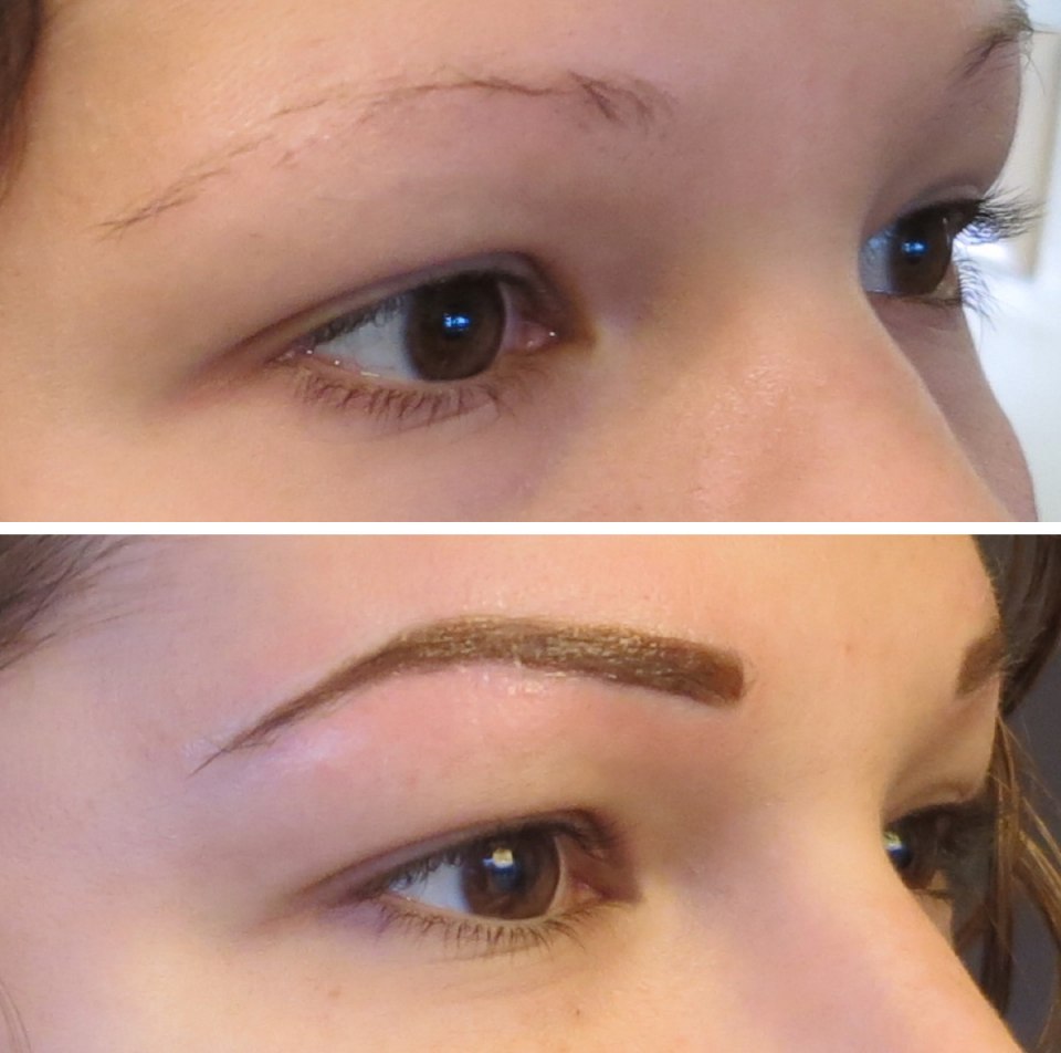 Перманент бровей пудровое напыление