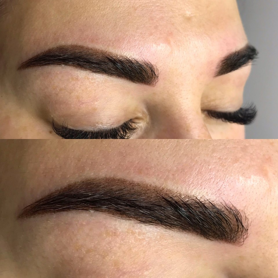 Перманент брови пудроое напыление