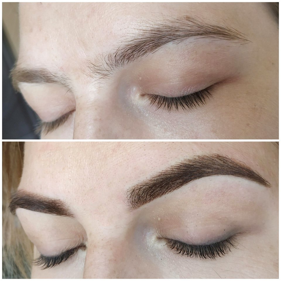 Пудровое напыление бровей