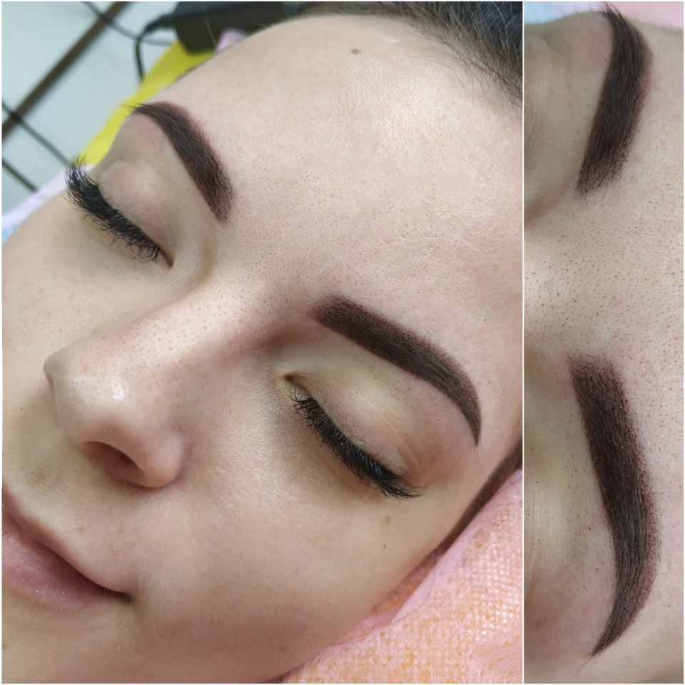 Пудровое напыление бровей 2020