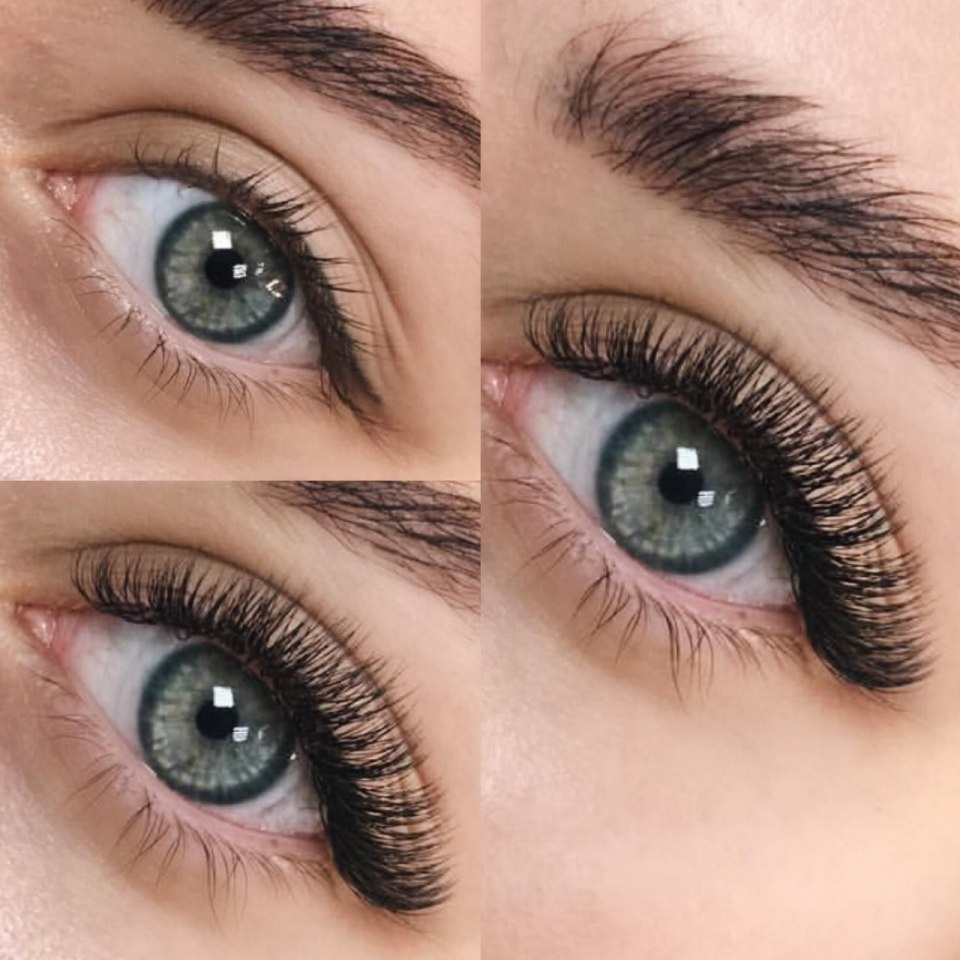 Нарощенные ресницы до и после