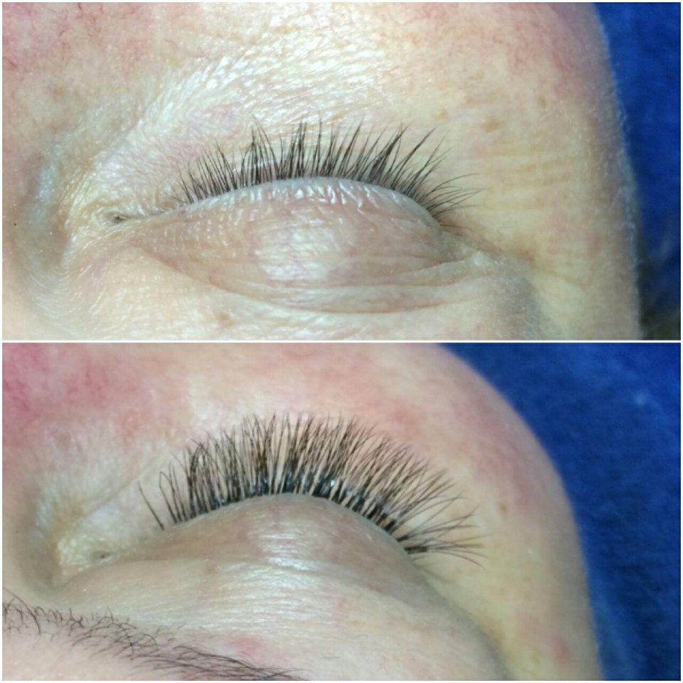 Классическое наращивание ресниц на редкие ресницы