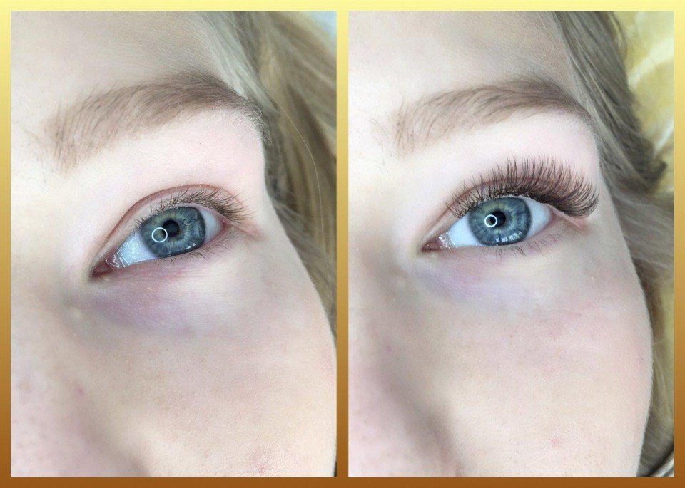 Наращивание ресниц до и после
