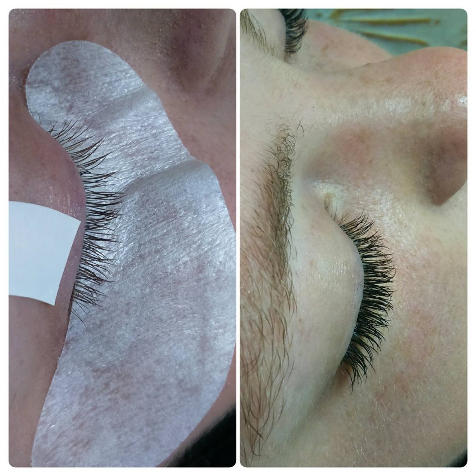 Растушевка нарощенных ресниц