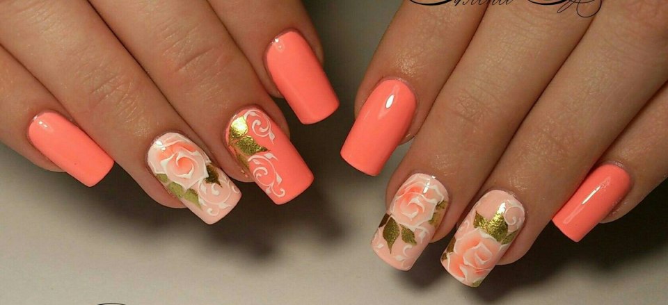 Персиковые ногти