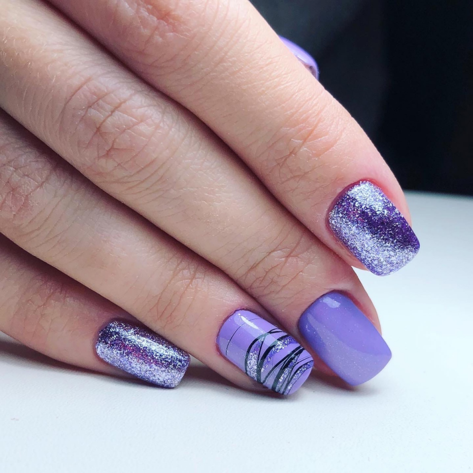 Дизайн ногтей с лавандой