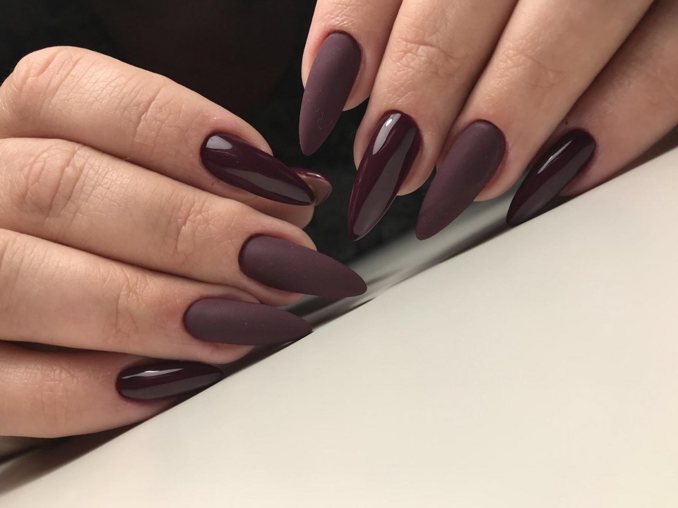 Ногти длинные острые темные