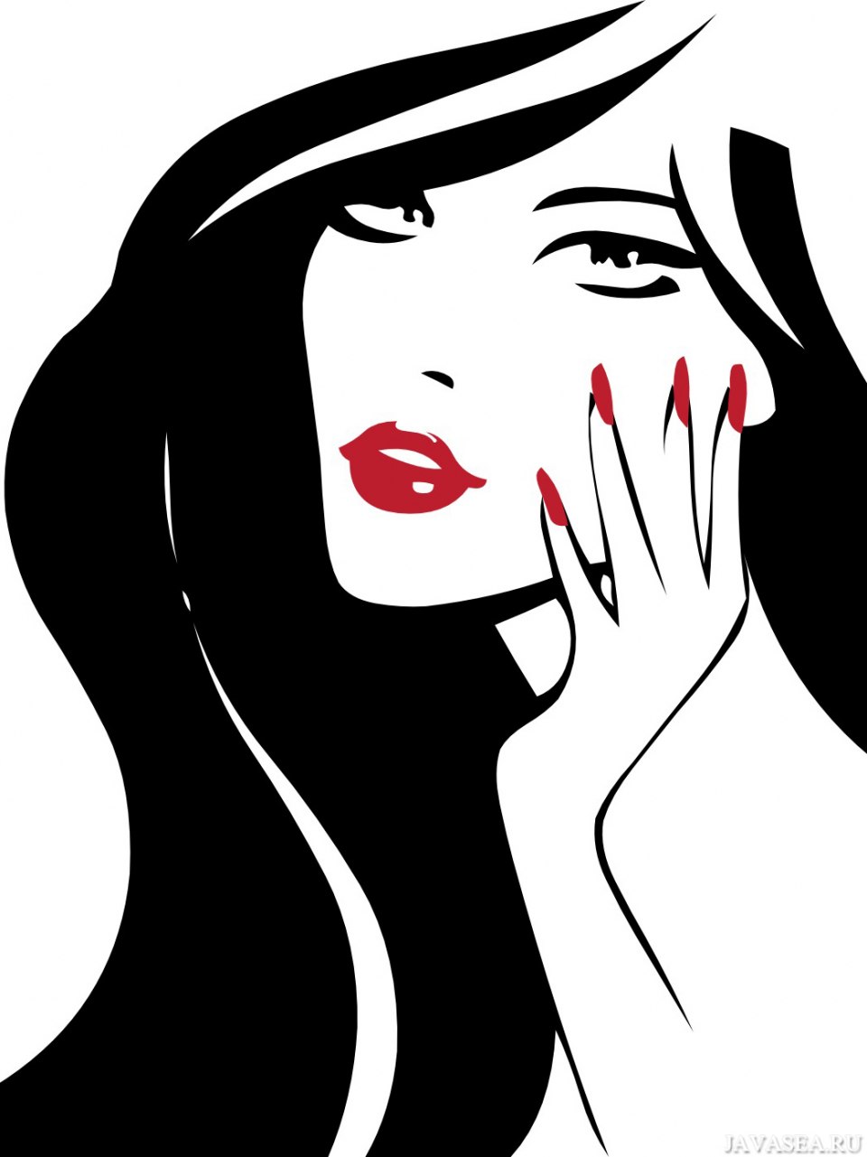 Дама в красной шляпе картина