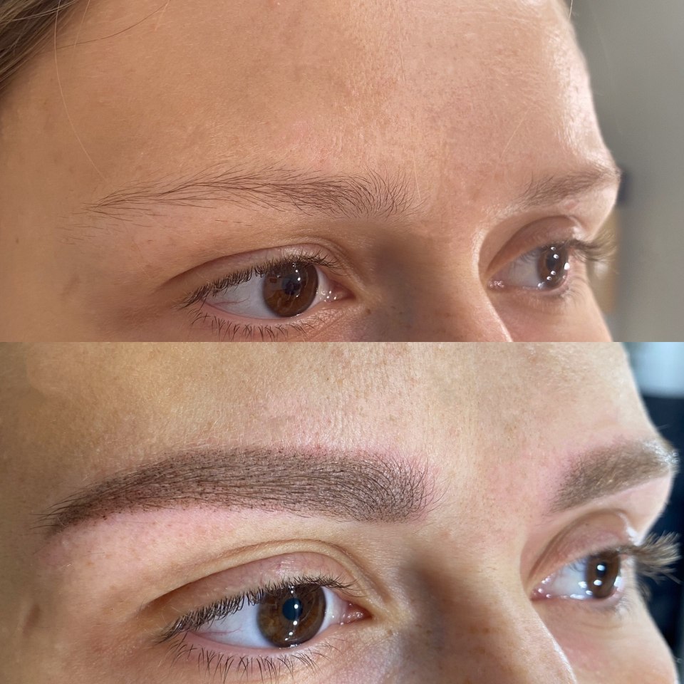 Брови татуаж не очень яркие