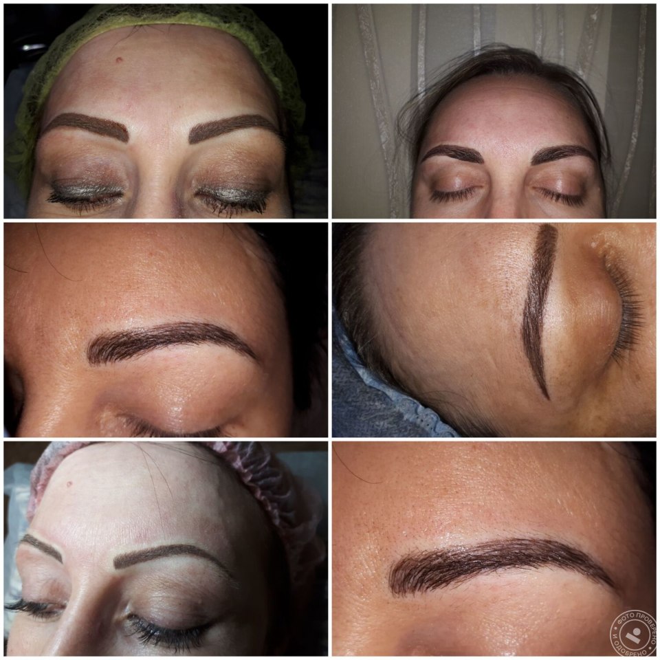 Пудровый эффект бровей