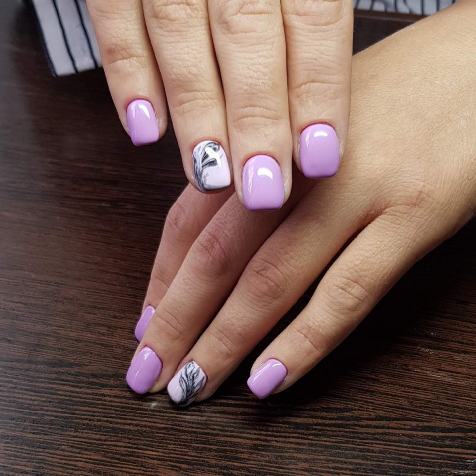 Маникюр градиент фиолетовый