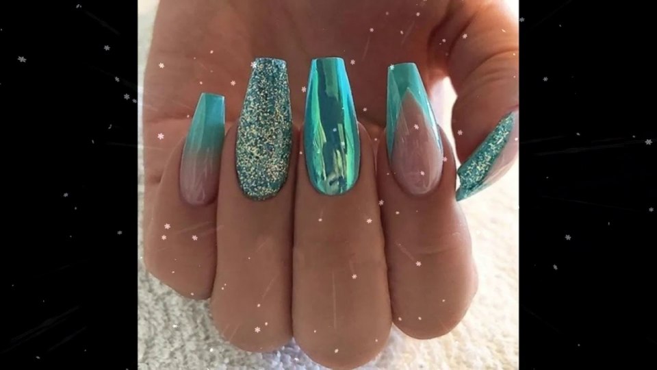 Бирюзовые ногти