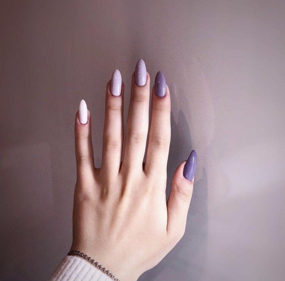 Маникюр градиент по пальцам