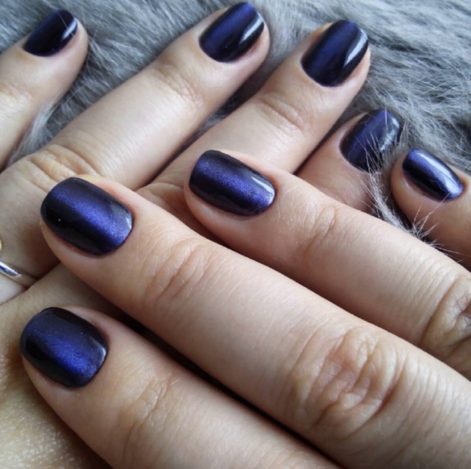 Маникюр кошачий глаз фиолетовый