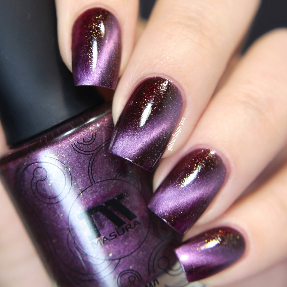 Маникюр кошачий глаз сиренево розовый