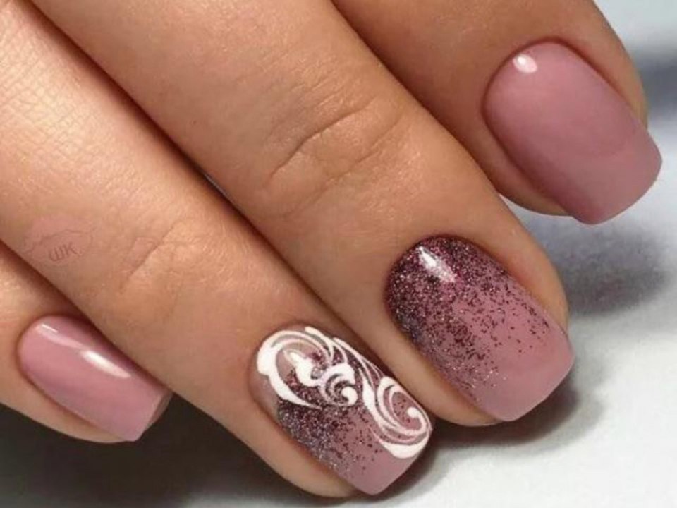 Пыльная роза маникюр гель лак