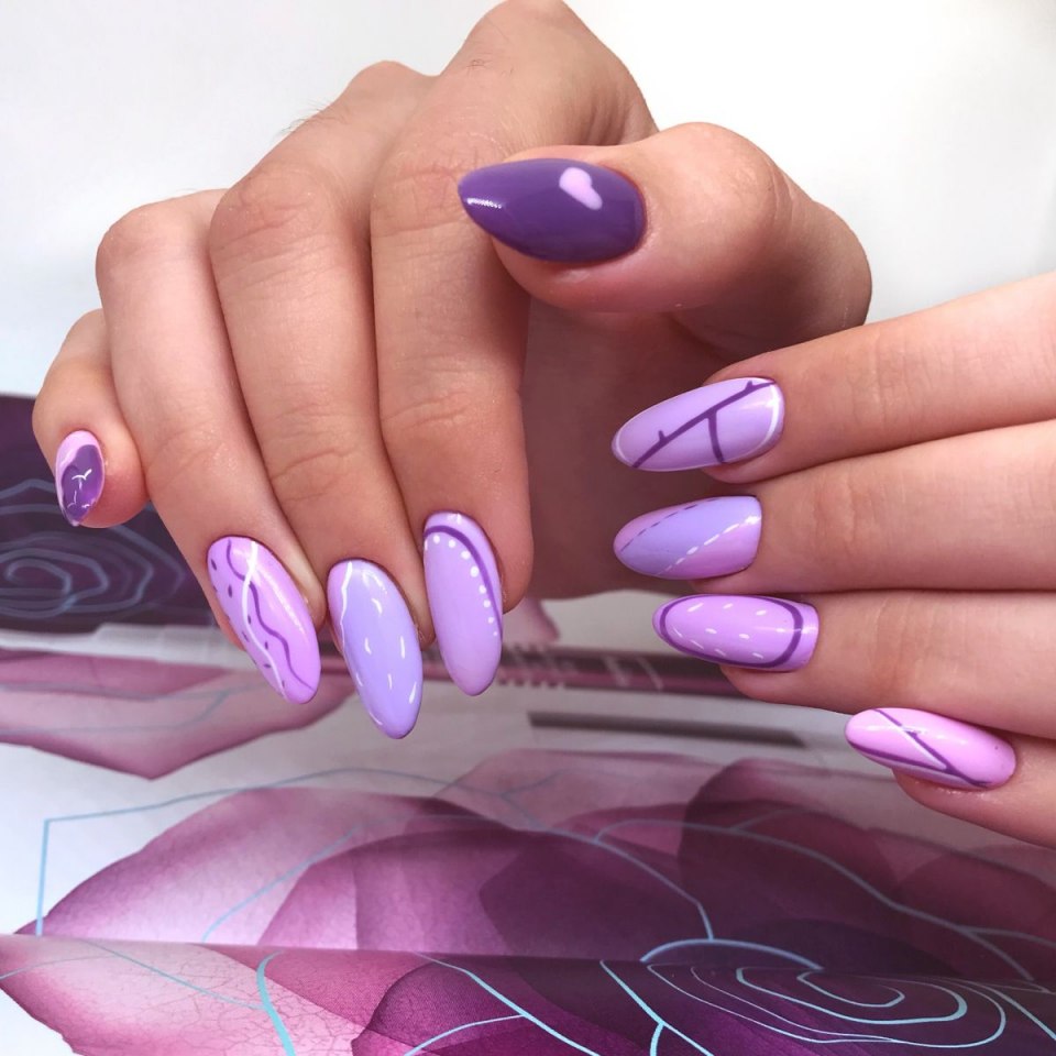 Фиолетовые ногти