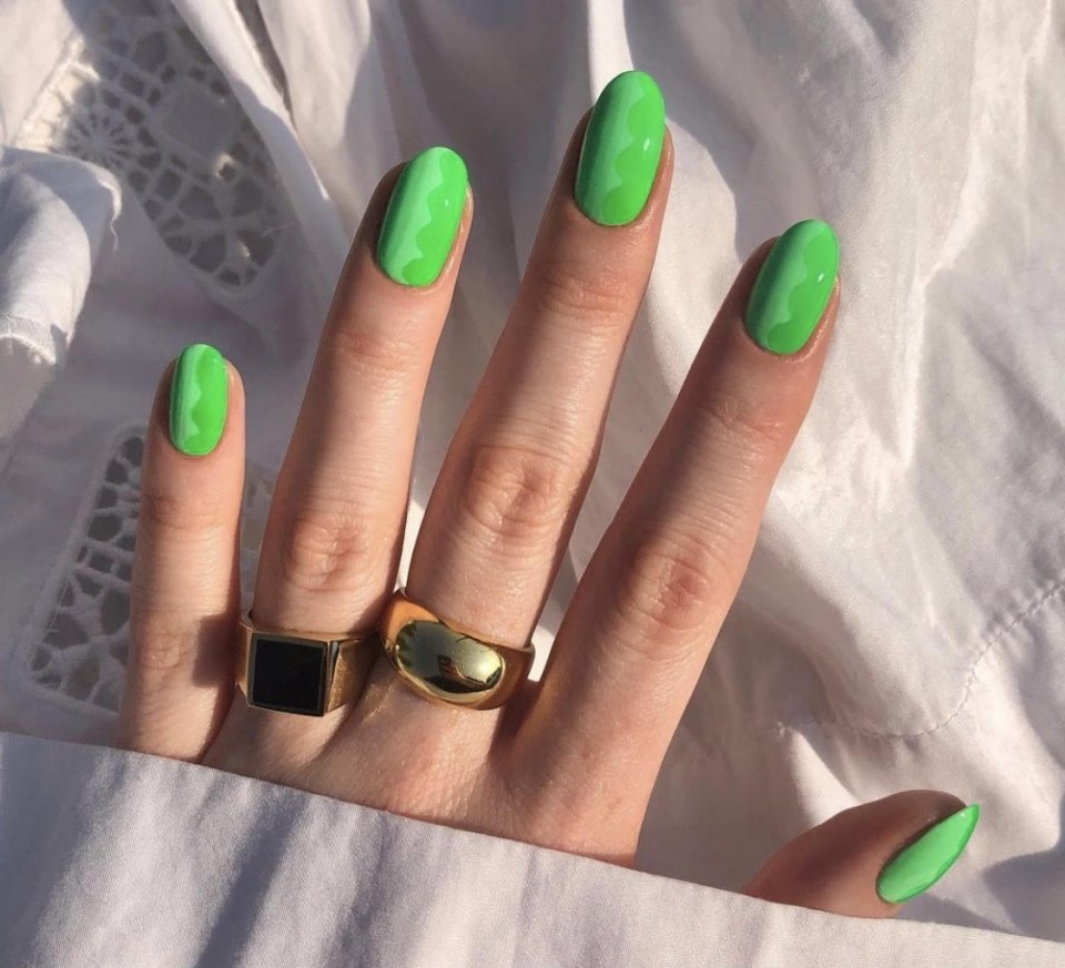 Маникюр Бородиной зеленый