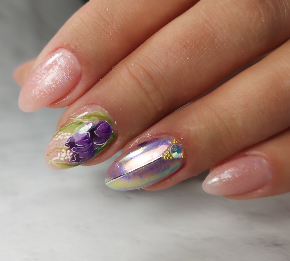 Узор маникюра с втиркой