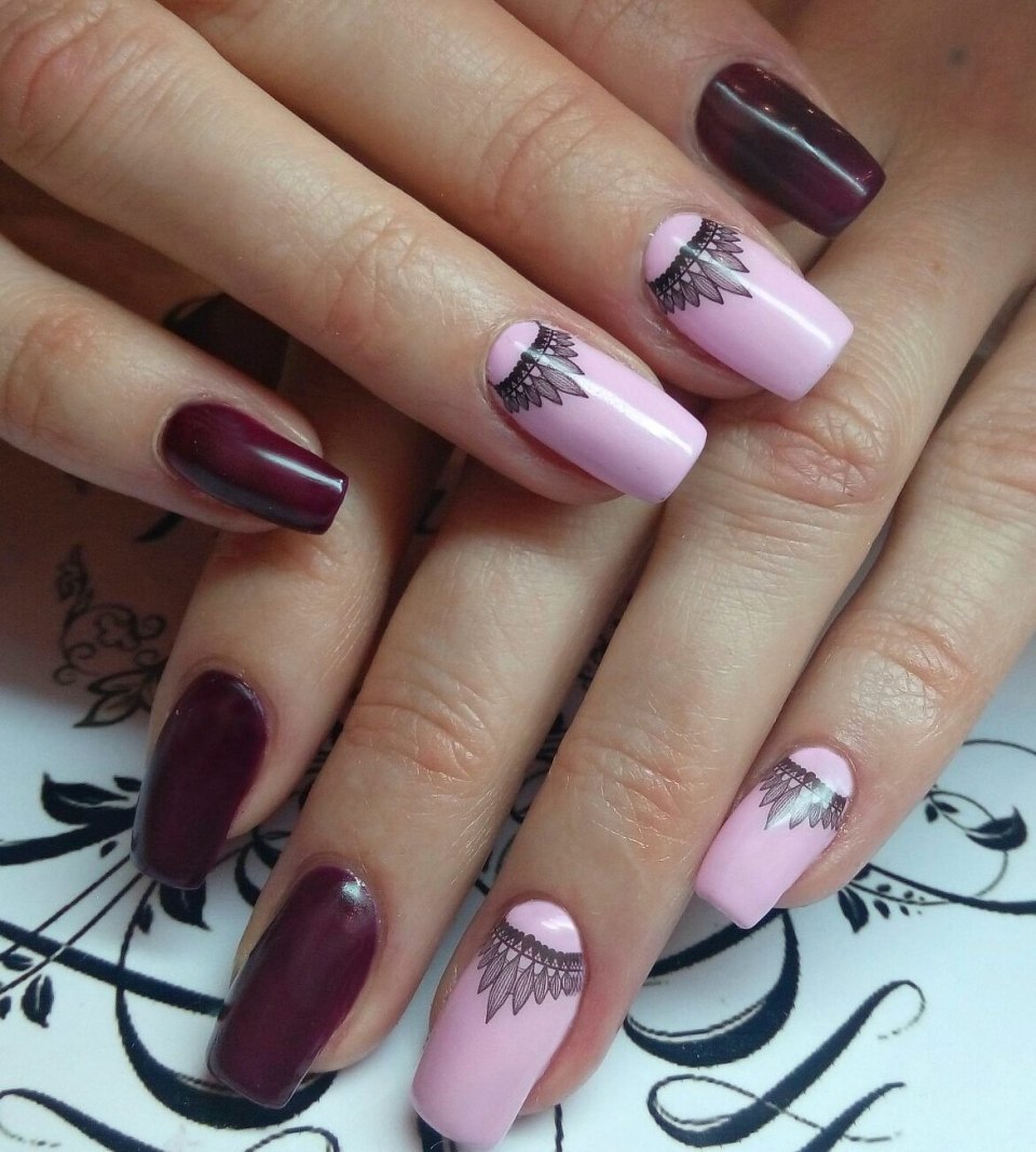 Двухцветные ногти