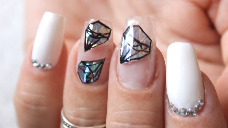 Маникюр бриллиант на ногтях