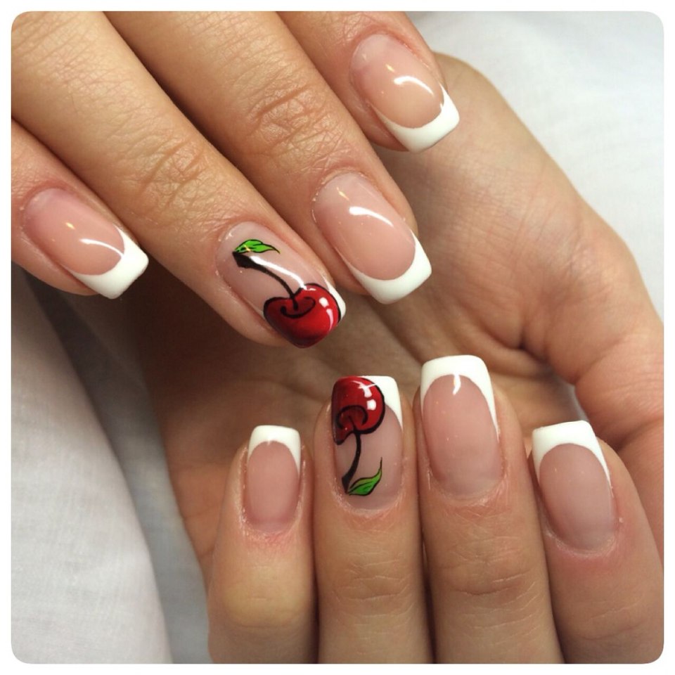 Красно бордовый маникюр