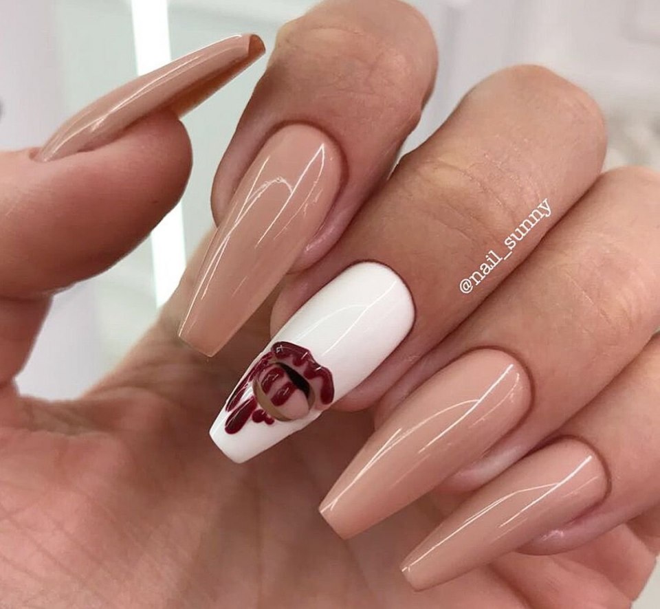 Маник на длиные квадратный ногти