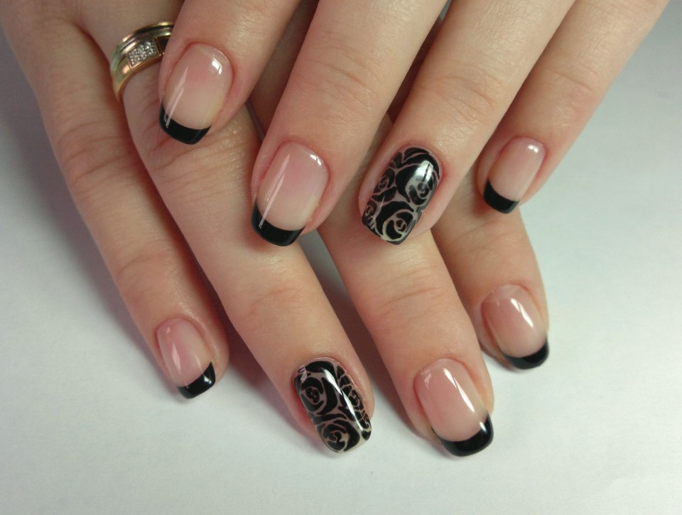 Гель лак френч черный