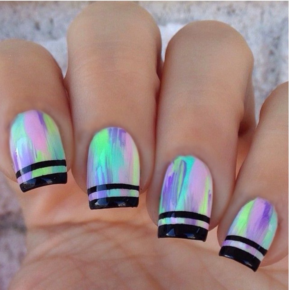 Маникюр японские полоски