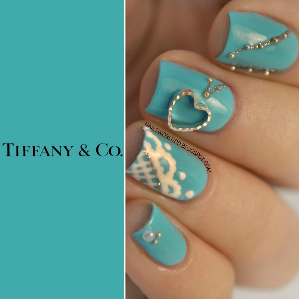 Маникюр цвет Тиффани