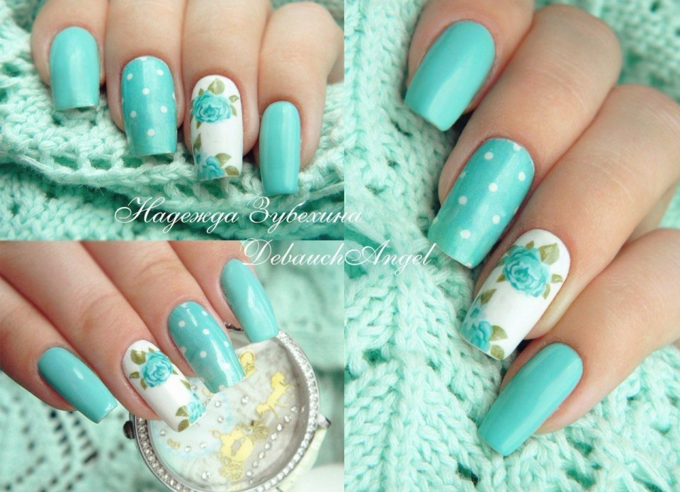 Летний маникюр Тиффани