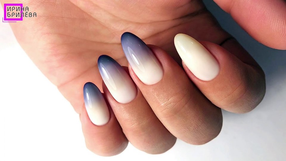 Маникюр градиент с молочной базой