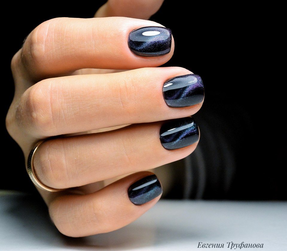 Маникюр кошачий глаз 5д эффект