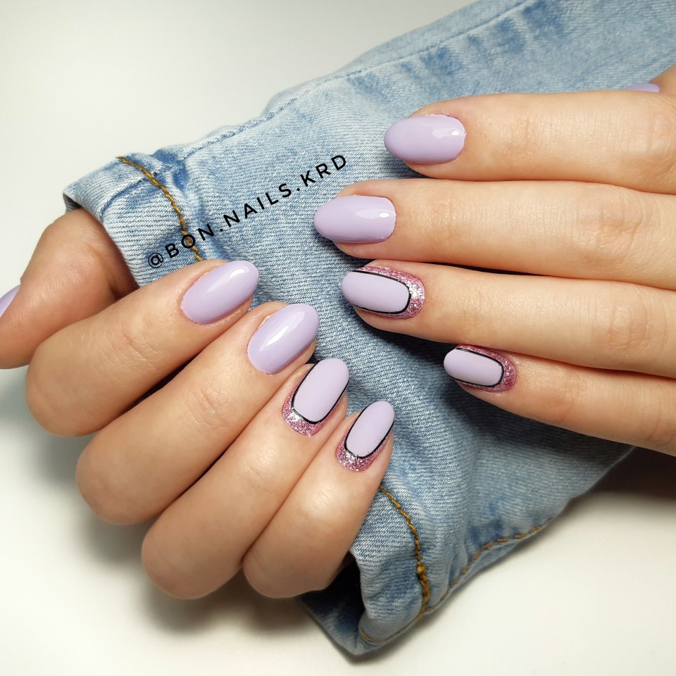 Маникюр однотонный повседневный