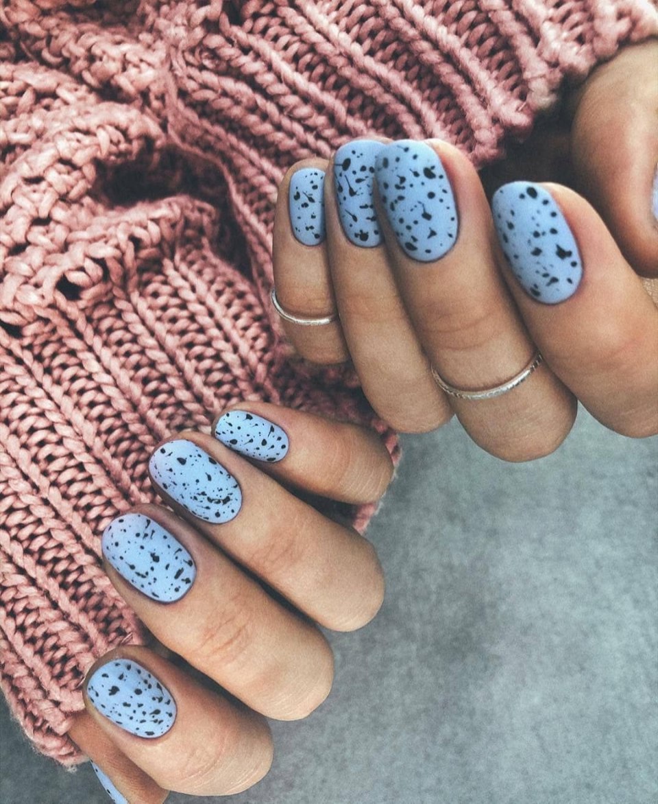 Маникюр перепелиное яйцо миндаль