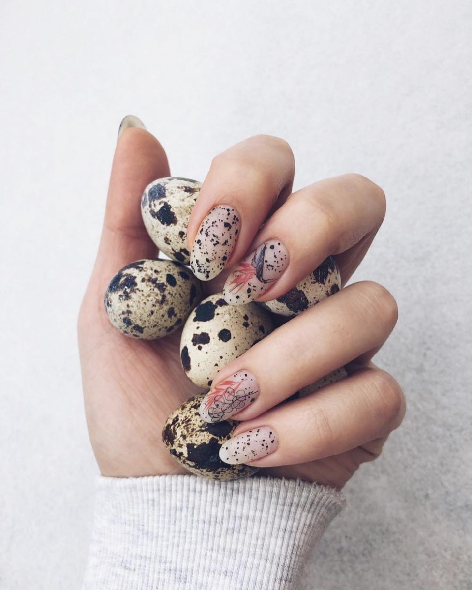 Маникюр перепелиное яйцо 2021