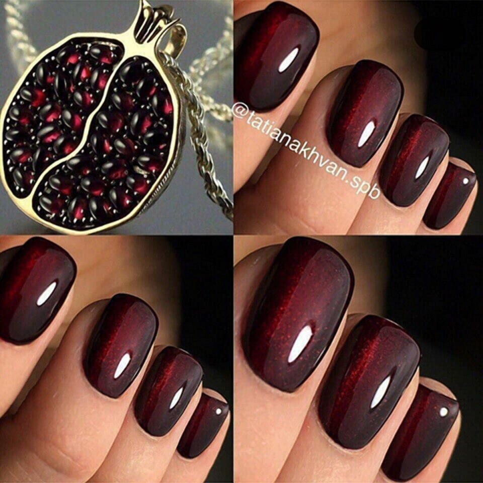Гранатовый цвет ногтей