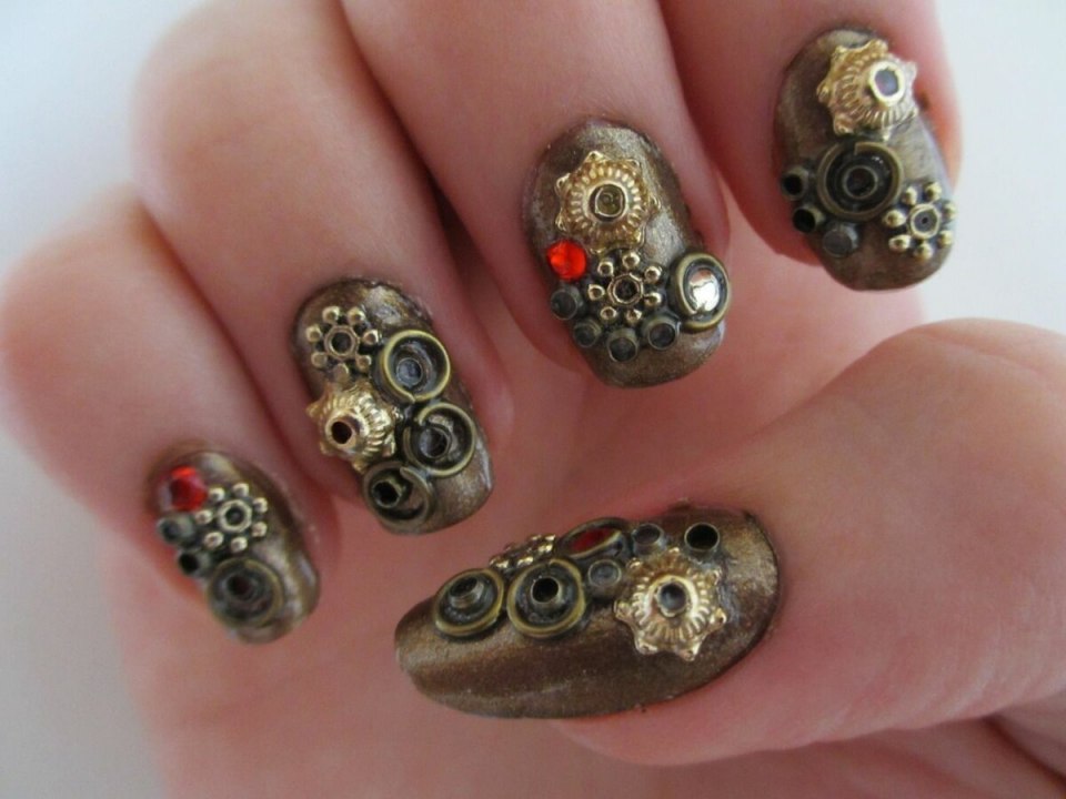 Ногти в стиле стимпанк