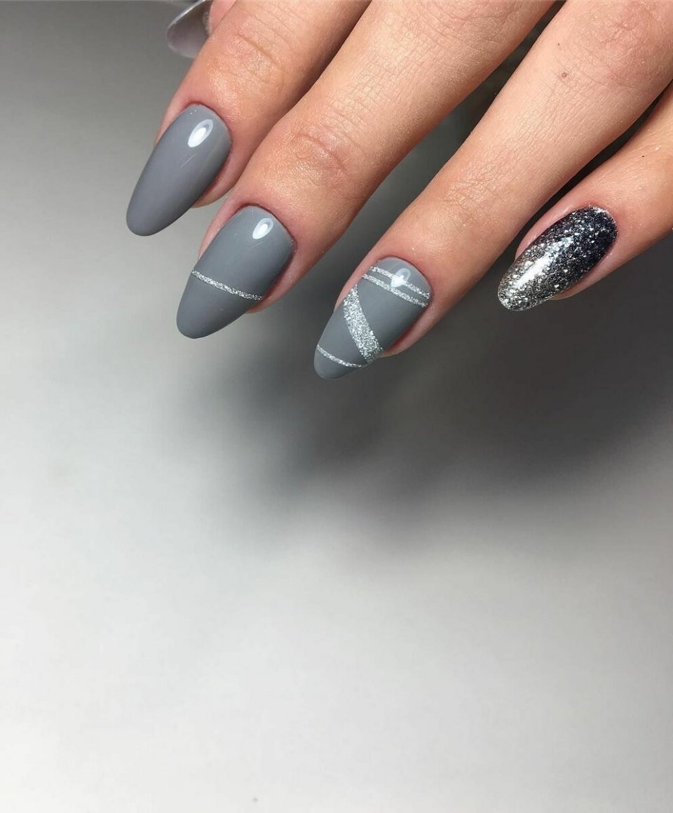 Серый маникюр модные тенденции