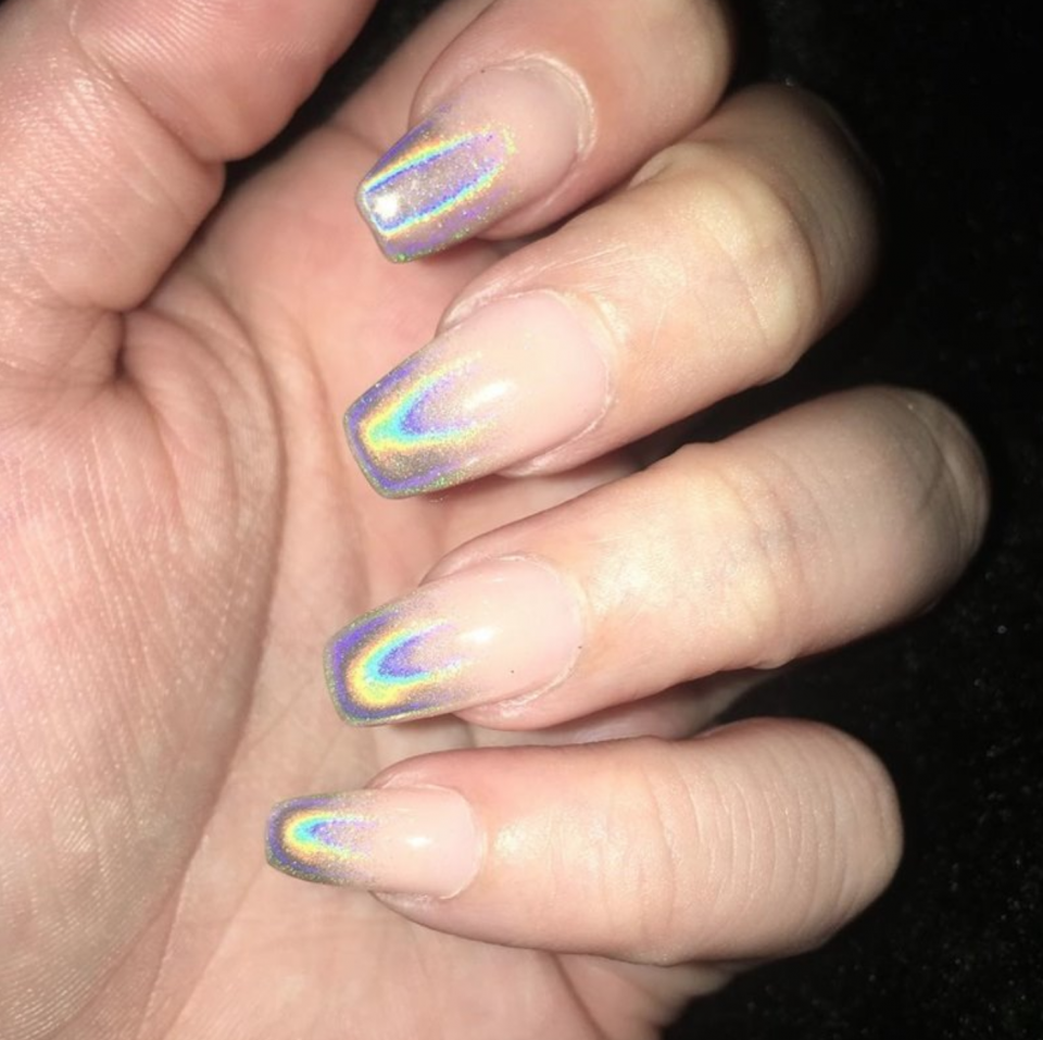 Ногти с втиркой на кончиках