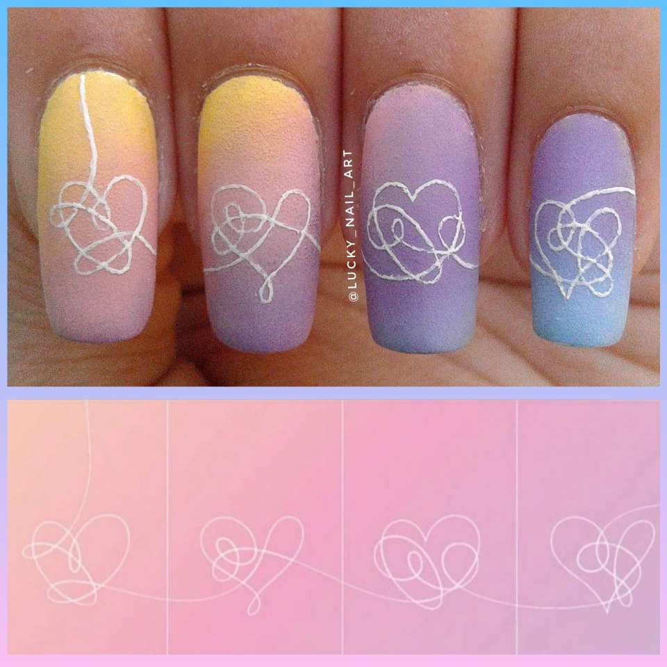 Рисунок на ногтях светоотражающим лаком