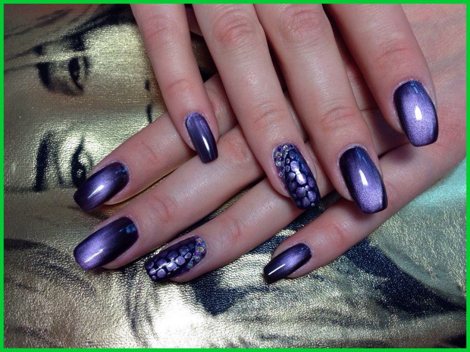 Дизайн ногтей кошачий глаз