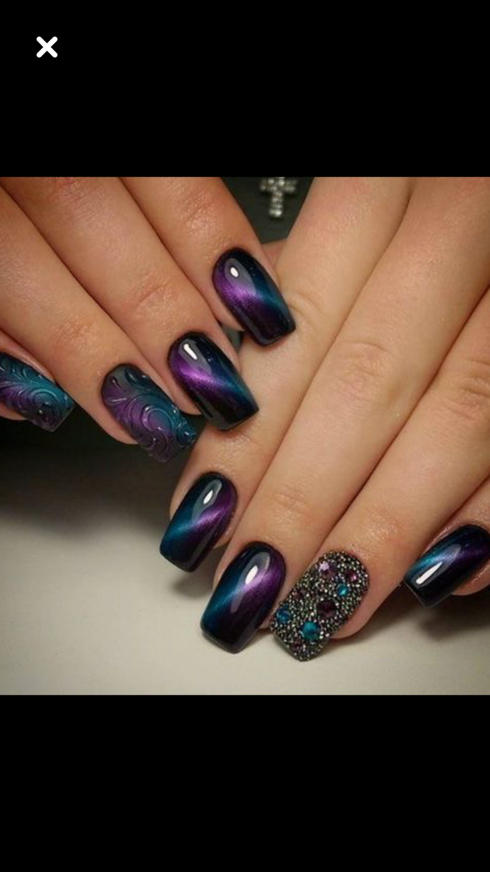 Маникюр на короткие ногти кошачий глаз 5д